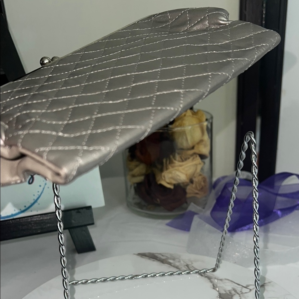 Silver Quilted Clutch by Source Unknown Clutches & Wristlets - Picture 6 of 6